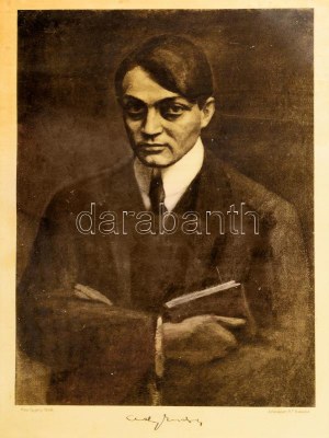 Czigány Dezső (1883-1937) festménye után: Ady Endre portréja. Fénynyomat, papír...