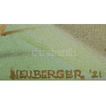Neuberger István (1953-): Uzsgyi, 2021. Olaj, farost. Jelezve jobbra lent: Neuberger 21...