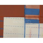 Misch Ádám (1935-1995): Geometrikus formák (Cím nélkül), 1980 körül. Akril, farost, jelezve középen lent. Keretben...