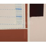 Misch Ádám (1935-1995): Geometrikus formák (Cím nélkül), 1980 körül. Akril, farost, jelezve középen lent. Keretben...