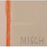 Misch Ádám (1935-1995): Geometrikus formák (Cím nélkül), 1980 körül. Akril, farost, jelezve középen lent. Keretben...