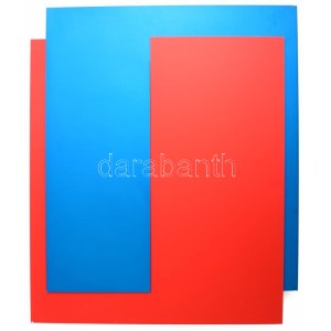 Zalavári József (1955-): Colour dialog XXIII., 2023. Alumínium eloxal. Jelzett a hátoldalán. 56x47 cm. ...