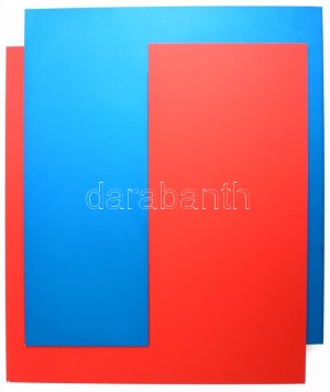 Zalavári József (1955-): Colour dialog XXIII., 2023. Alumínium eloxal. Jelzett a hátoldalán. 56x47 cm. ...