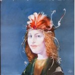 Szász Endre (1926-2003): Női portré. Olaj, farostlemez, jelzett. Alján felületi kopással ...