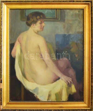 Mácsai István (1922- 2005): Női hátakt, 1950. Olaj, vászon, jelezve balra lent (Mácsai 50)...