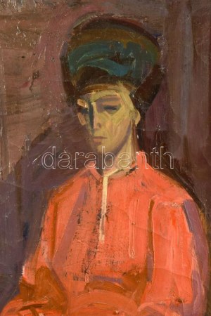 Ilosvai Varga István (1895-1978): Fiatal lány. Olaj, vászon. Jelezve jobbra lent. Javított. 110x80 cm / oil on canvas...
