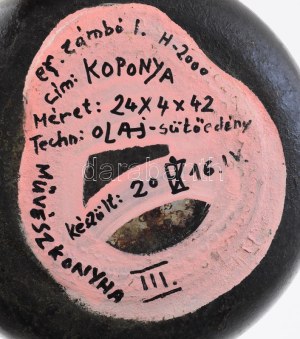 ef.Zámbó (efZámbó) István (1950-): Koponya III., 2016 (művészkonyha). Olaj, sütőedény (serpenyő). Jelzett a hátoldalán...
