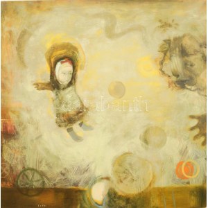 Csáki Róbert (1964-): Üveggolyók. Olaj, vászon, jelzett 100x100 cm