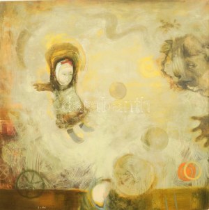 Csáki Róbert (1964-): Üveggolyók. Olaj, vászon, jelzett 100x100 cm