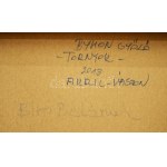 Byhon/Bihon Győző (1959-): Tornyok. Akril, vászon, jelezve jobbra lent, hátoldalán autográf felirattal...