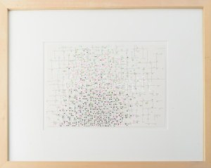Keserü Károly (1962-): Cím nélkül, 1105291. Tus, papír. Jelzett a hátoldalán. Üvegezett fakeretben / ink on paper...