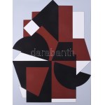 Victor Vasarely (1908-1997): Geometrikus kompozíció (cím nélkül). Szitanyomat, papír, jelzett, számozott (80/130)...