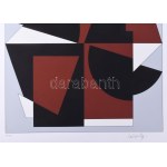 Victor Vasarely (1908-1997): Geometrikus kompozíció (cím nélkül). Szitanyomat, papír, jelzett, számozott (80/130)...