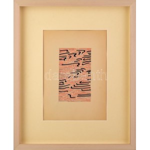 Csiky Tibor (1932-1989): Hullámzó formák (cím nélkül). Filctoll, papír. Jelzett a hátoldalán: Csiky 67 okt.. 29x20,5 cm...