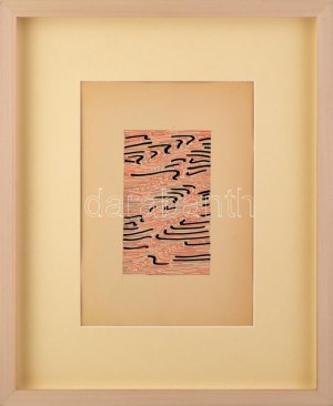 Csiky Tibor (1932-1989): Hullámzó formák (cím nélkül). Filctoll, papír. Jelzett a hátoldalán: Csiky 67 okt.. 29x20,5 cm...