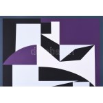 Victor Vasarely (1908-1997): Geometrikus kompozíció (cím nélkül). Szitanyomat, papír, jelzett, számozott (117/130). 55...