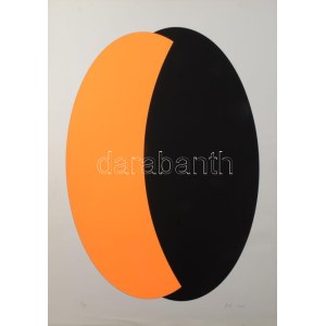 Fajó János (1937-2018): Ellipszis neon-narancs, 2005. Szitanyomat, papír, jelzett, művészpéldány A/E. jelzéssel...