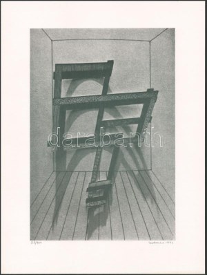 Maurer Dóra (1937-): Quod libet (Cím nélkül), 1990. Szitanyomat, papír. Jelzett. Számozott: 52/100. Az 1991...