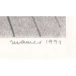 Maurer Dóra (1937-): Quod libet (Cím nélkül), 1990. Szitanyomat, papír. Jelzett. Számozott: 52/100. Az 1991...