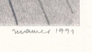 Maurer Dóra (1937-): Quod libet (Cím nélkül), 1990. Szitanyomat, papír. Jelzett. Számozott: 52/100. Az 1991...
