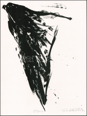Nádler István (1938-): Niké (cím nélkül), 1991. Szitanyomat, papír. Jelzett. Számozott: 67/100. Az 1991...
