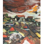 Ifj. Guti József Soma (1946-): A tél színei, 1977. Olaj, farost, jelezve jobbra lent...