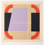 Konok Tamás (1930-2020): Geometrikus kompozíció, 1991. Szitanyomat, papír, jelzett, számozott (26/40). 28×28 cm ...