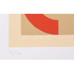 Konok Tamás (1930-2020): Geometrikus kompozíció, 1991. Szitanyomat, papír, jelzett, számozott (26/40). 28×28 cm ...