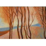 Szentgyörgyi Kornél (1916-2006): Vágta. Olaj, farost, jelezve jobbra lent...