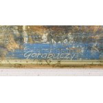 Garabuczy Ágnes (1936-2020): Tengerparton. Olaj, farost, jelzett, hátoldalán Garabuczy Ágnes autográf feliratával...