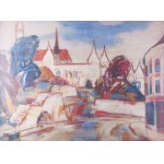 Balogh Ervin (1925-2020): Halászbástya, Budapest, 1970-es évek. Olaj, farost, jelezve balra lent...