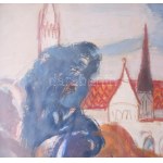 Balogh Ervin (1925-2020): Halászbástya, Budapest, 1970-es évek. Olaj, farost, jelezve balra lent...