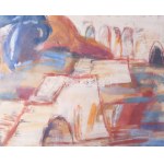 Balogh Ervin (1925-2020): Halászbástya, Budapest, 1970-es évek. Olaj, farost, jelezve balra lent...