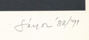 Gáyor Tibor (1929-2023): Tektonika (cím nélkül), 1988-1991. Szitanyomat, papír. Jelzett. Számozott: 29/100. Az 1991...