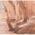 Fejér Csaba (1936-2002): Tiszapart. Olaj, farost, jelezve jobbra lent. 40x60 cm. Hátoldalán Sáfár GMK címkéjével...