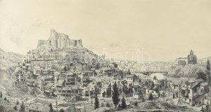 Gross Arnold (1929-2015): Tbilisi régi városrész, Grúzia. Rézkarc, papír, jelzett, kartonra kasírozva...