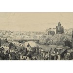 Gross Arnold (1929-2015): Tbilisi régi városrész, Grúzia. Rézkarc, papír, jelzett, kartonra kasírozva...