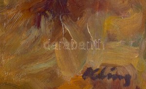 Kling György (1912-1991): Margitszigeti részlet, 1957-58 körül. Olaj, farost, jelzett...