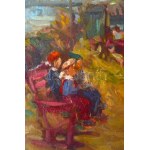 Kling György (1912-1991): Margitszigeti részlet, 1957-58 körül. Olaj, farost, jelzett...