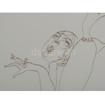 Lévai Ádám (1967-): Két nő ugyanazt álmodja, 2005. Tus, papír, jelzett...
