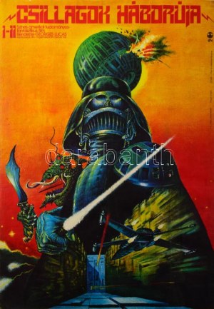 Helényi Tibor (1946-2014): A Csillagok háborúja (Star Wars), 1979. Plakát, ofszet, papír. Offset és Játékkártya Nyomda...