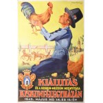 1942 Füzesi Árpád (1891-?): Kiállítás és Kiskun-Muzeum megnyitása Kiskunfélegyházán, plakát, papír, jelzett a plakáton...