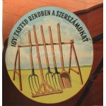 Pál György (1906-1986): "Legfőbb érték az ember, baleset ellen védekezz!" plakát, hajtott, sarokhiánnyal...