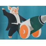 Gönczi-Gebhardt Tibor (1902-1994): Közért, boldog új évet kívánunk, 1970 körül. Reklámplakát, ofszet, papír...