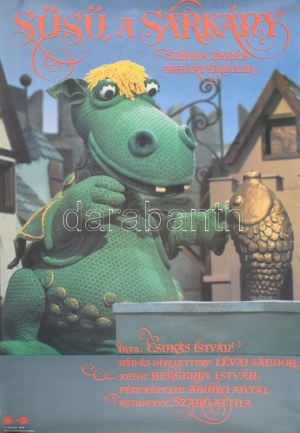 1976 Süsü, a sárkány, magyar bábjátékfilm plakát, MOKÉP, MTI Fotó, Bp., Offset-ny., feltekerve...