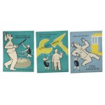 ca 1970 10 db balesetmegelőzési plakát 1-10. számokkal, gumi figurás rajzokkal. Nyomdakísérleti, papír, szép állapotban...