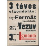 "3 téves elgondolás (...)", Igmándi keserűvíz kisplakát, papír, Globus-Nyomda, Bp., 24×17 cm