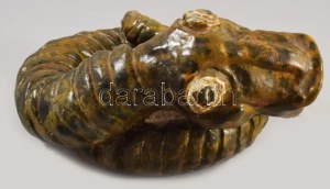 Gorka Lívia (1925-2011): Kígyó. Kézzel formált mázas kerámia figura, jelzett, d: 17 cm, m: 10 cm /// Lívia Gorka (1925...