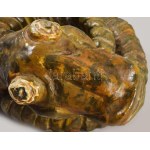 Gorka Lívia (1925-2011): Kígyó. Kézzel formált mázas kerámia figura, jelzett, d: 17 cm, m: 10 cm /// Lívia Gorka (1925...