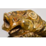 Gorka Lívia (1925-2011): Kígyó. Kézzel formált mázas kerámia figura, jelzett, d: 17 cm, m: 10 cm /// Lívia Gorka (1925...